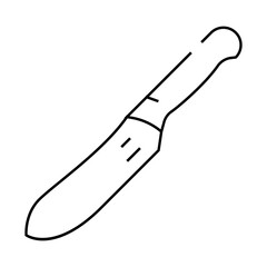 butcher meat knife line icon vector. butcher meat knife sign. isolated contour symbol black illustration