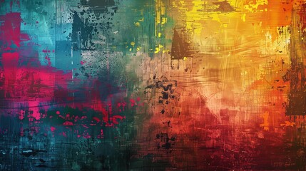 Obraz premium Abstract multicolor painting with grunge texture 