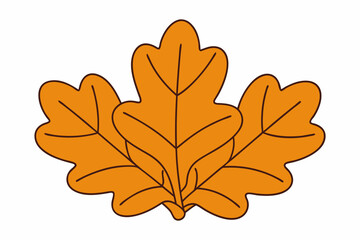 Obraz premium Vector Line Art of Oak Leaves on White Background Detailed Illustration and Clipart Design, Detailed vector line art of oak leaves on white background, perfect for nature themed de