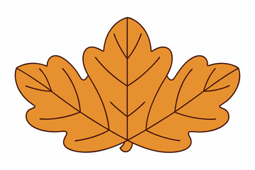 Vector Line Art of Oak Leaves on White Background Detailed Illustration and Clipart Design, Detailed vector line art of oak leaves on white background, perfect for nature themed de