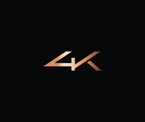 4K Ultra HD 4K icon, 4K logo icon. Letter 4K vector