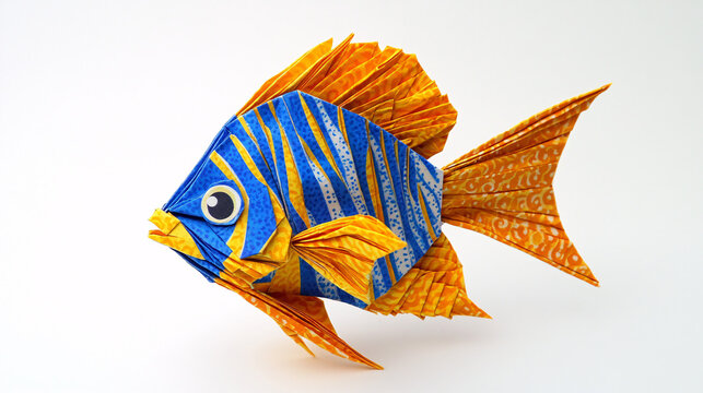 a tropical fish made of paper