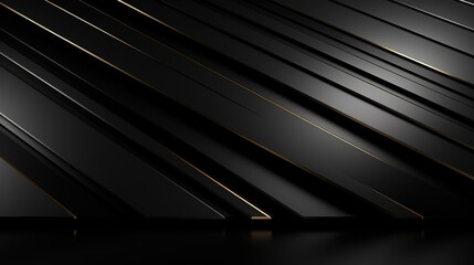 Abstract black and gold diagonal stripes background.