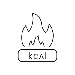Calories Burn Line Icon. Physical Exercise and Weight Management Activity. Fitness Tracking Outline Icon. Isolated Vector Illustration