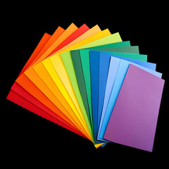 multicolored rainbow paper collection studio shot