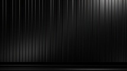 Abstract black background with vertical lines and platform.