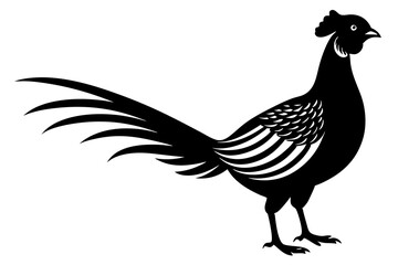 Golden Pheasant Bird Silhouette Vector Illustration