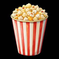 a cup of popcorn graphic illustration on white background