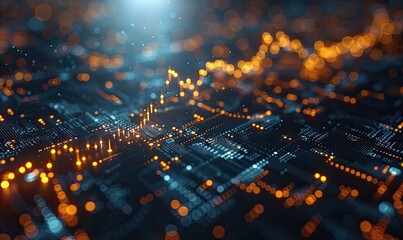 Fototapeta premium wireframe arrow going up in return on the investment chart increases vision for sustained financial growth.