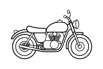 Fototapeta premium Motorcycle Line Art Illustration Background