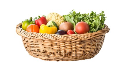 Fresh Vegetables in a Wicker Basket