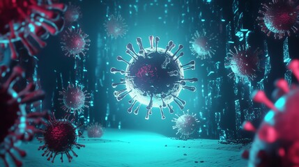 Detailed 3D Representation of Viral Particles in a Lab Environment