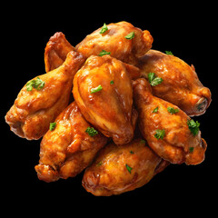 delicious chicken wings on white background