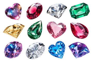 Fototapete PNG Gemstone jewelry element set, transparent background © Rawpixel.com