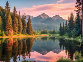 reflection in the mountains