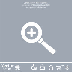 Fototapeta premium Vector icon of white color on a gray background