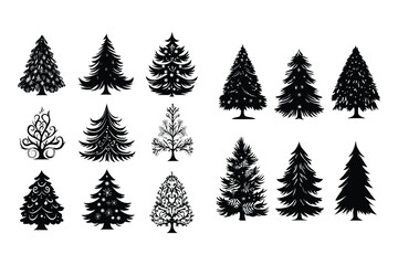 Fototapeta premium Christmas tree vector silhouette 
