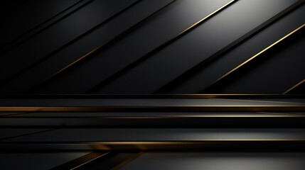 Abstract black and gold geometric background with steps.