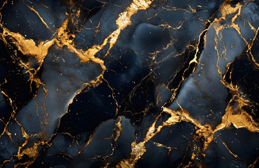 Fototapeta premium Close Up of Black and Gold Marble Surface