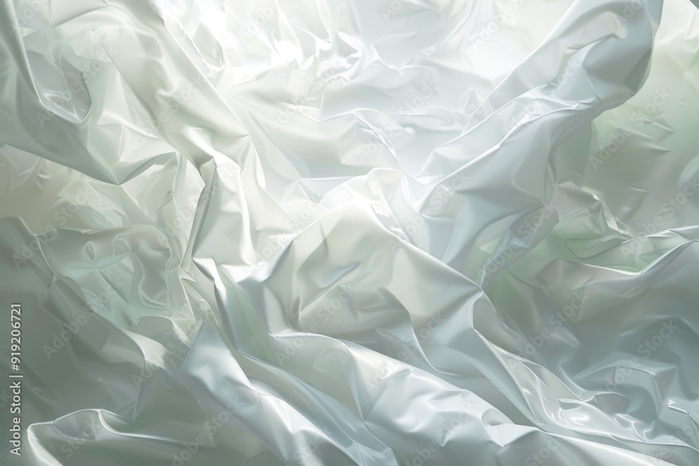 Poster a close-up shot of a sheet of white fabric with texture and folds