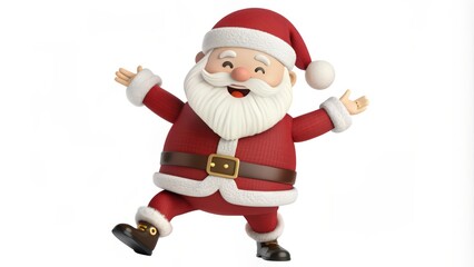 Obraz premium Cheerful 3D Cartoon Santa Claus in a Festive Pose