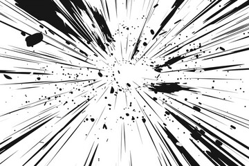 Obraz premium A vibrant splash of black and white paint on a white background