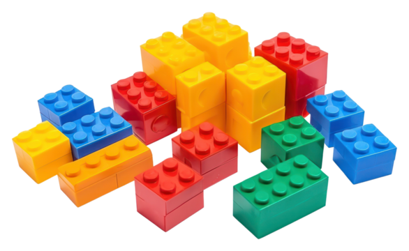 PNG Plastic building blocks toy white background construction.