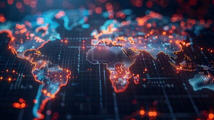 Obraz premium Global e-commerce analytics showing sales distribution, close-up of heatmaps and regional sales data