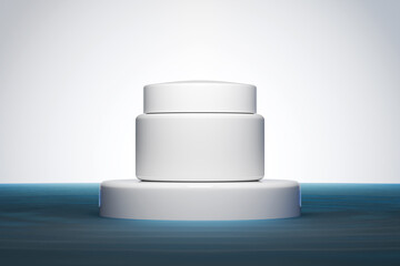 Cream on the water 3d render Mockup concept.