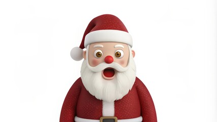 Obraz premium 3D Cartoon Santa Claus with Surprised Expression