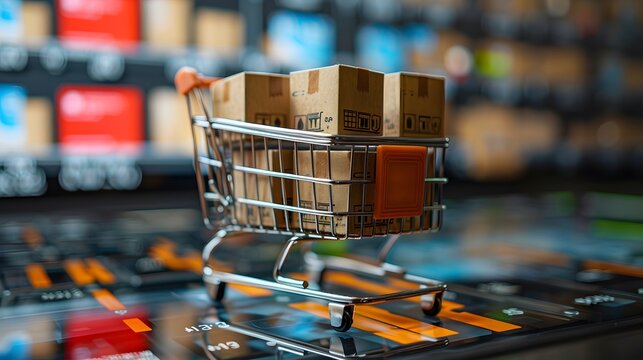 Global e-commerce marketplace with detailed seller analytics, close-up of performance charts and international sales data - Powered by Adobe