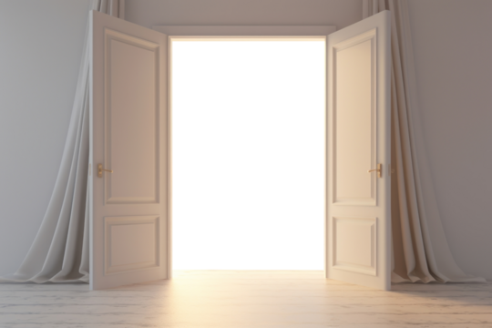 PNG open door mockup, transparent design