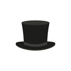 Top hat icon. Cylinder hat. Vector illustration and drawing on a white background.