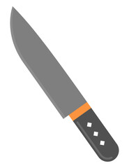Kitchen knife flat icon isolated on white background.
