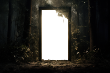 PNG Mystical forest portal door mockup, transparent design