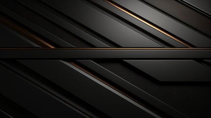 Obraz premium Abstract geometric background with black and gold lines.