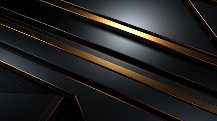 Obraz premium Abstract geometric background with black and gold stripes.