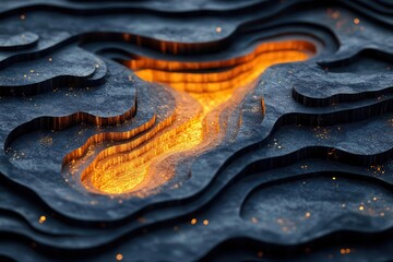 intricate golden topographic lines weaving across a dark background creating a mesmerizing abstract landscape pattern with subtle depth and texture