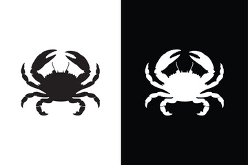 Crab silhouette icon Isolated crab on black background. Crab silhouette vector illustration. © Nezamur