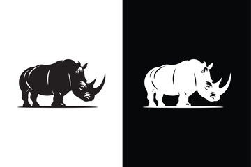 Rhino icon Silhouette vector illustration. Rhino silhouette isolated on white