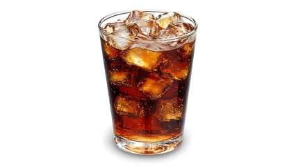 Glass of Cola with Ice Cubes