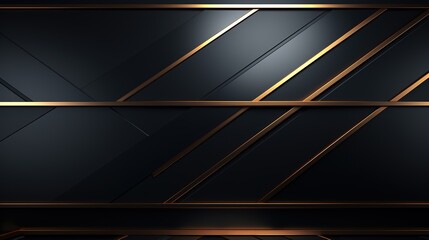 Abstract geometric background with gold lines and dark grey surface.