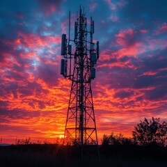 Cell tower against. Generative AI