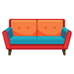 red sofa isolated on white background