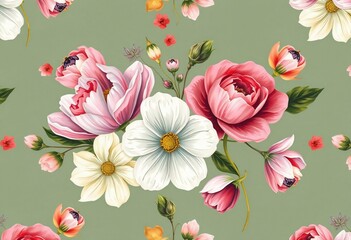 Vintage botanical wallpaper seamless pattern. Floral abstract print. Artistic seamless pattern. Fashionable template for design.