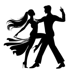 silhouette of a dancing couple