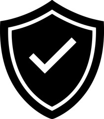 Vektor Silhouette - Schutzschild mit Haken - Check - Schutz