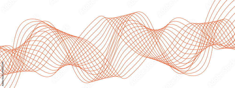 Leinwandbilder Technology Abstract wave flowing lines isolated on white background.  Energy flow Frequency digital wave line. Data transmission technology and sound wave. Geometric shapes With white soft waves.