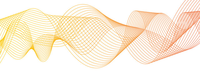 Technology Abstract wave flowing lines isolated on white background.  Energy flow Frequency digital wave line. Data transmission technology and sound wave. Geometric shapes With white soft waves.