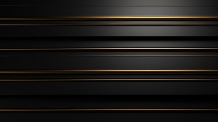 Fototapeta premium Black background with gold lines, abstract geometric design.